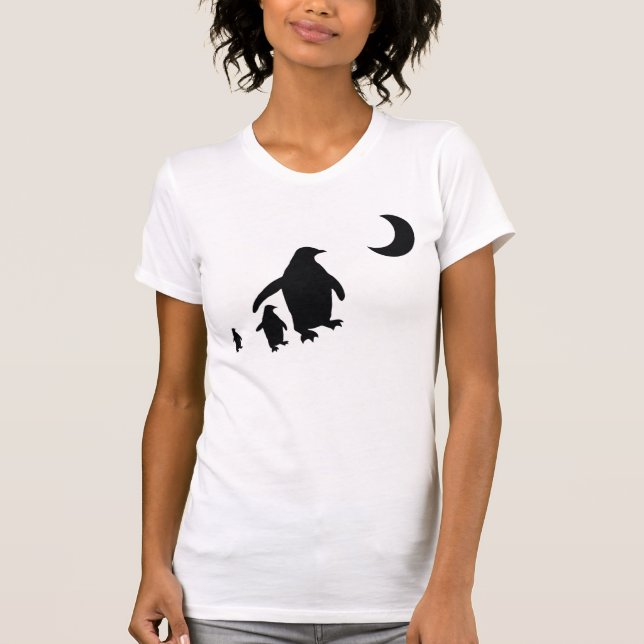 Penguins in the Antarctic Moonlight T-Shirt (Front)