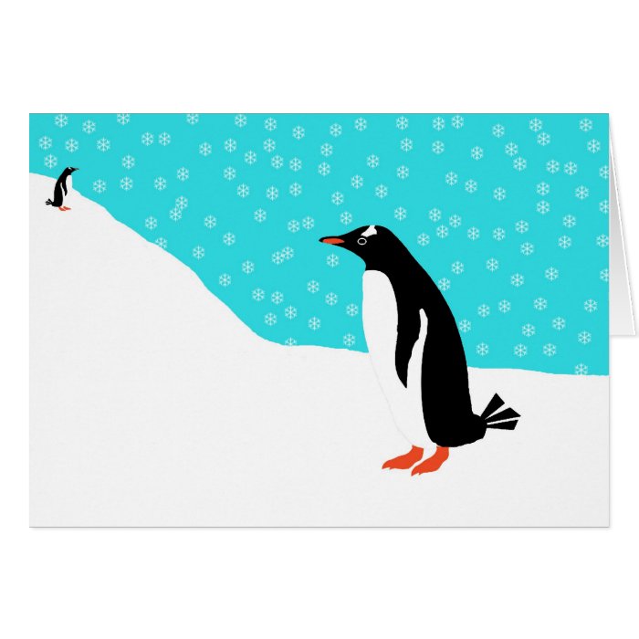 Penguins in the Snow Greeting Card