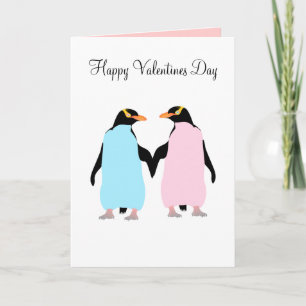 Penguins ,  Love birds, Valentines day Card