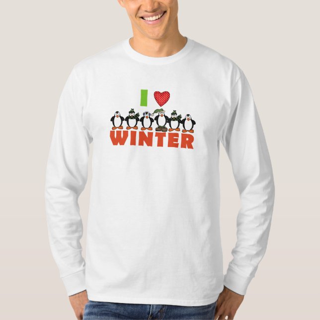 Penguins Love Winter Tshirts and Gifts (Front)