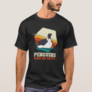 Penguins Make Me Happy Animal Penguin Bird Fun T-Shirt