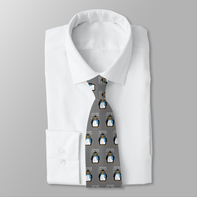 Penguins Make Me Happy Neck Tie (Tied)