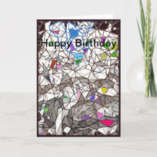 Penguins Mosaic Happy Birthday Card