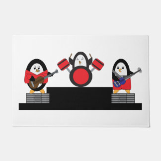 Penguins Music Band Rock and Roll Doormat