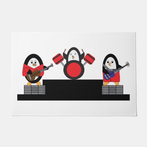 Penguins Music Band Rock and Roll Doormat