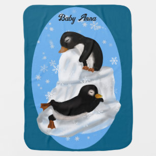 Penguins Napping Baby Blanket