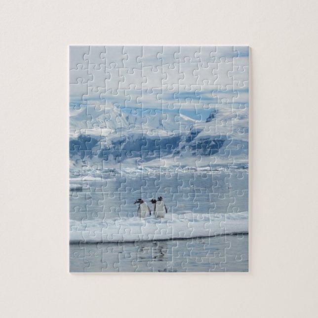 Penguins on an iceberg jigsaw puzzle (Vertical)