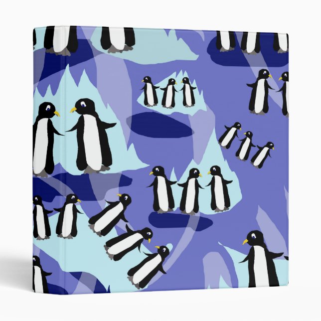 Penguins Pattern 3 Ring Binder (Front/Spine)