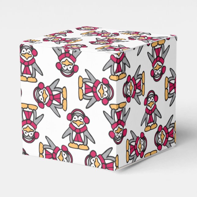 Penguins pattern Christmas favor box (Front Side)