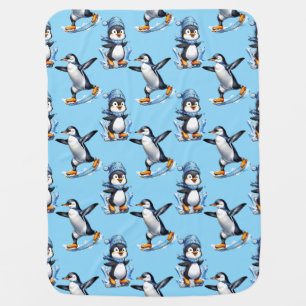 Penguins Pattern Design Baby Blanket