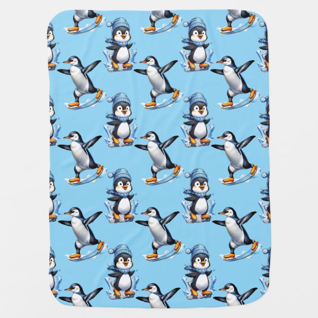 Penguins Pattern Design  Baby Blanket (Front)
