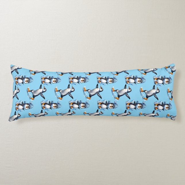 Penguins Pattern Design  Body Pillow (Front)