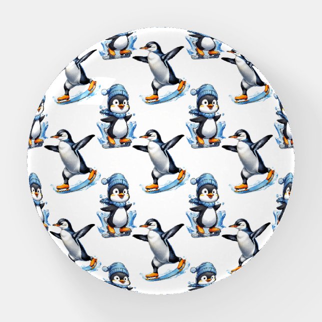 Penguins Pattern Design  Paperweight (Front)