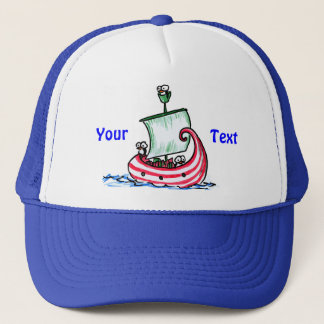 Penguins Sailing in a Christmas Boat Hat