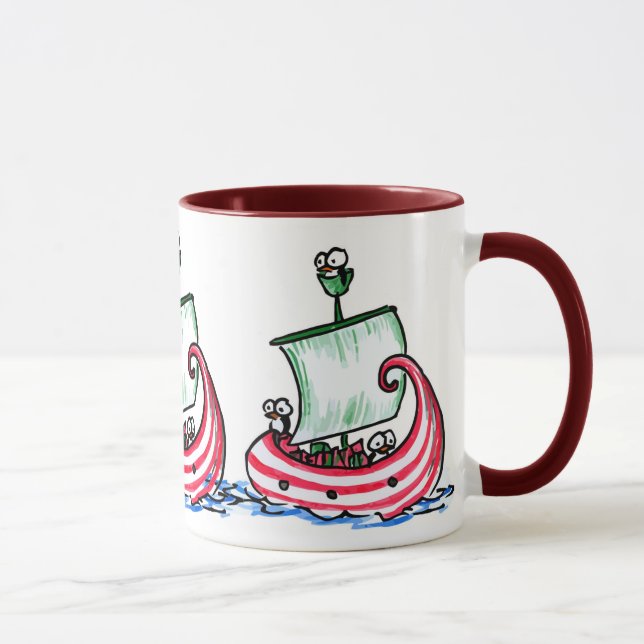 Penguins Sailing in a Christmas Boat Mug (Right)