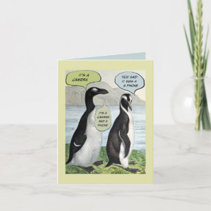 Penguins Silly Birthday Card