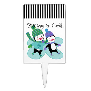 Penguins Skating is Cool Cake Topper