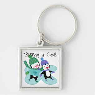 Penguins Skating is Cool Keychain