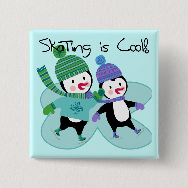 Penguins Skating is Cool Pinback Button (Front)
