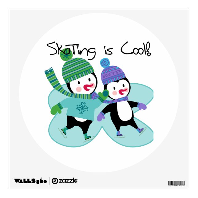 Penguins Skating is Cool Wall Sticker (Front)