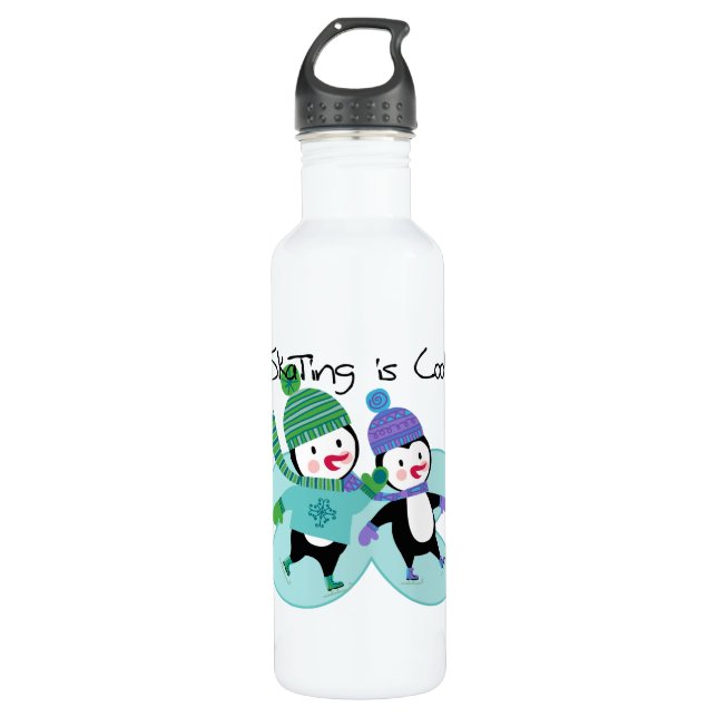 Penguins Skating is Cool Water Bottle (Front)