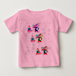 Penguins sledding baby T-Shirt
