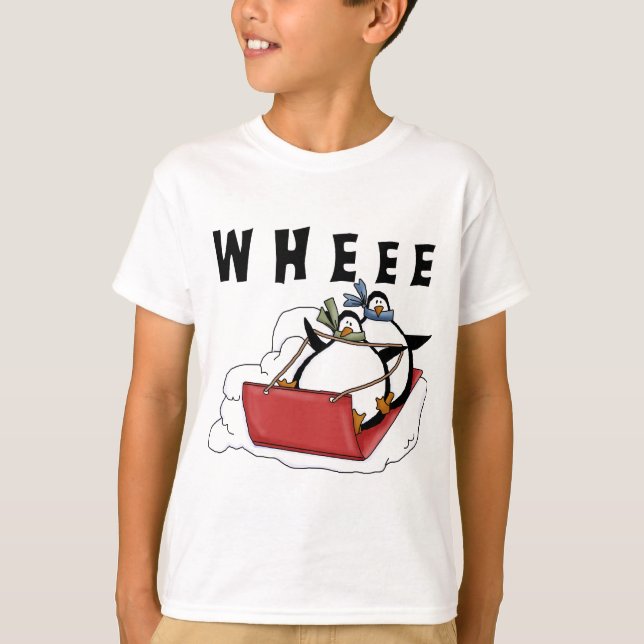 Penguins Sledding Tshirts and Gifts (Front)