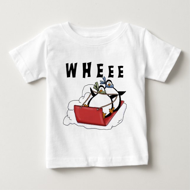 Penguins Sledding Tshirts and Gifts (Front)