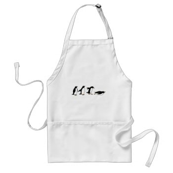 Penguins Sliding Adult Apron by PugWiggles at Zazzle