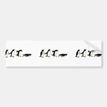 Penguins Sliding Bumper Sticker by PugWiggles at Zazzle