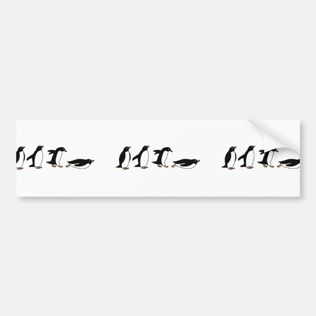 Penguins Sliding Bumper Sticker (Front)