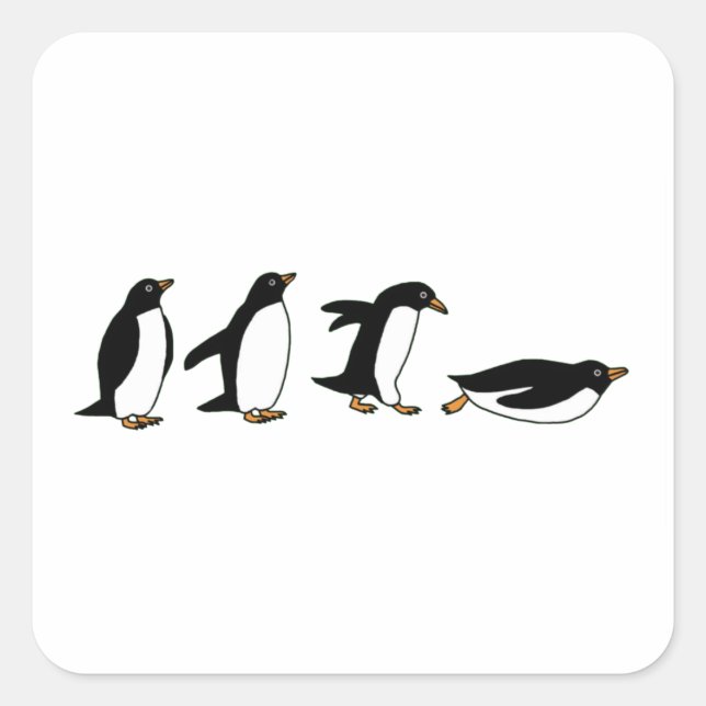 Penguins Sliding Square Sticker (Front)
