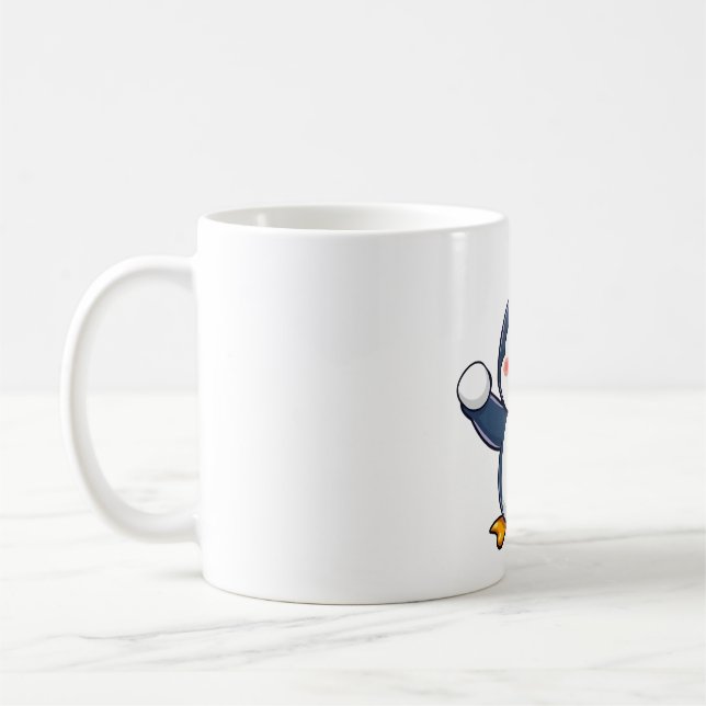 Penguin's Snowball Fun Coffee Mug (Left)