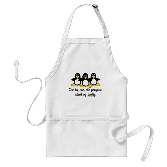 Penguins steal my sanity adult apron (Front)