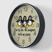 Penguins steal my sanity wall clock (Angle)