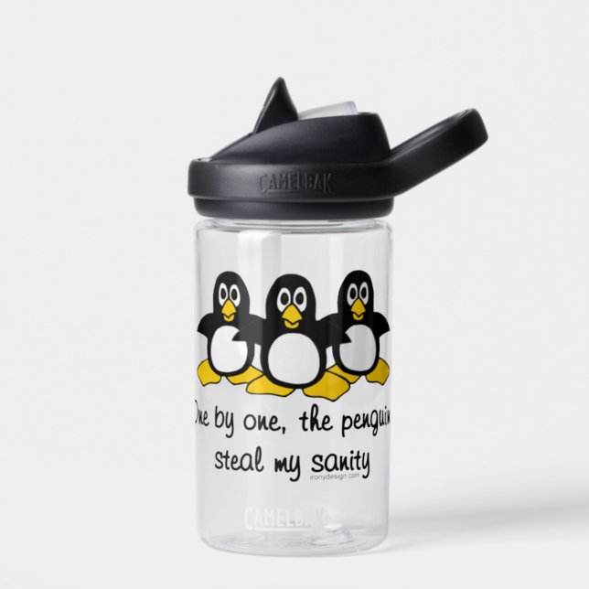 Penguins steal my sanity water bottle (Left)