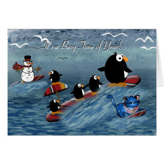 Penguins Surfing Cards