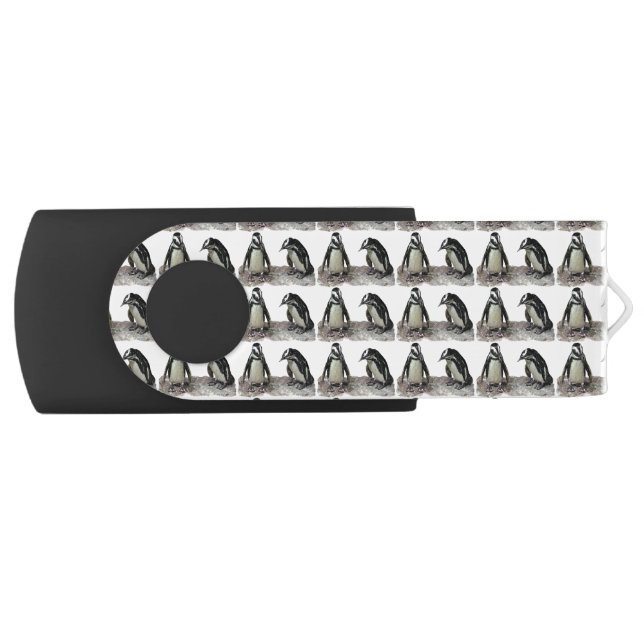 Penguins Swivel USB 2.0 Flash Drive (Front)