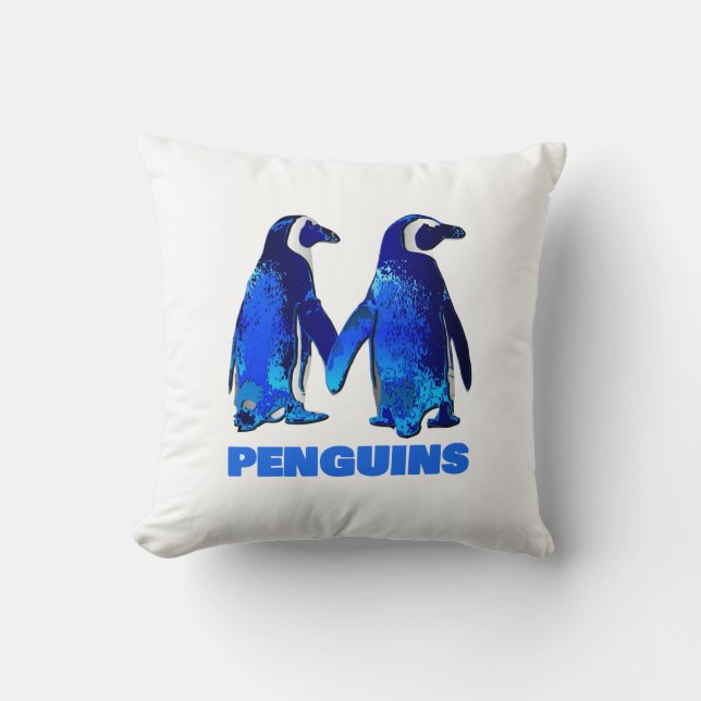 Penguins Throw Pillow (Front)
