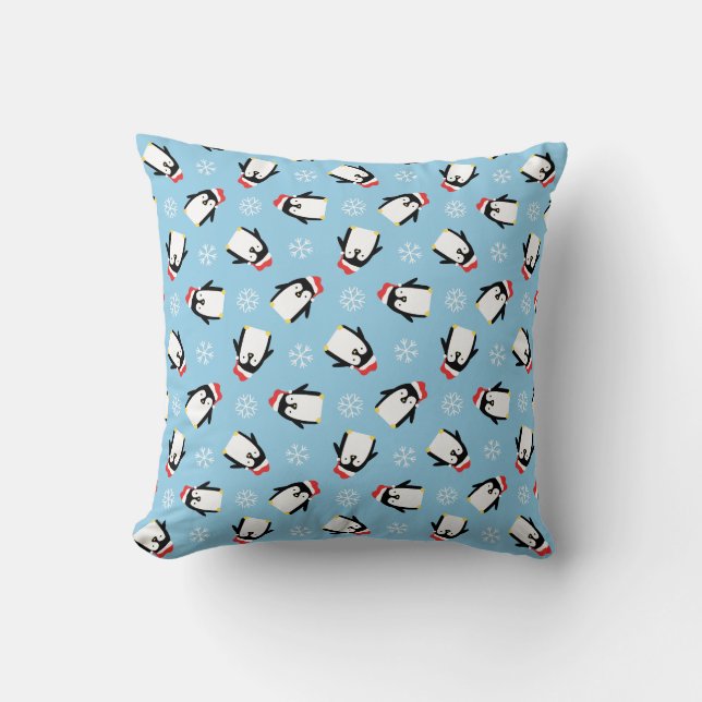 Penguins Throw Pillow (Front)