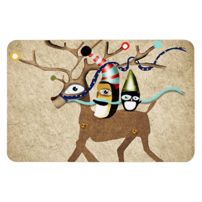 Penguins Traveling Winter Magnet (Horizontal)