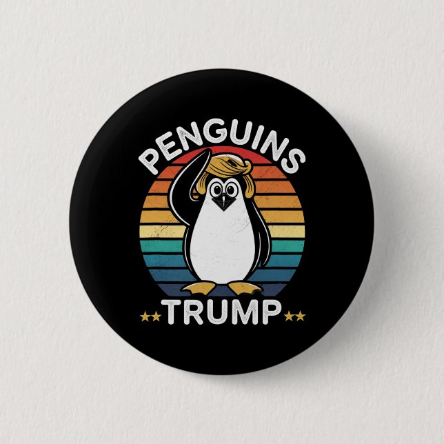 Penguins Trump Funny Resist Protest Design  Button (Front)