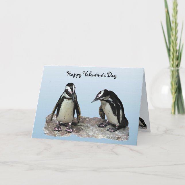 Penguins Valentine Holiday Card (Front)