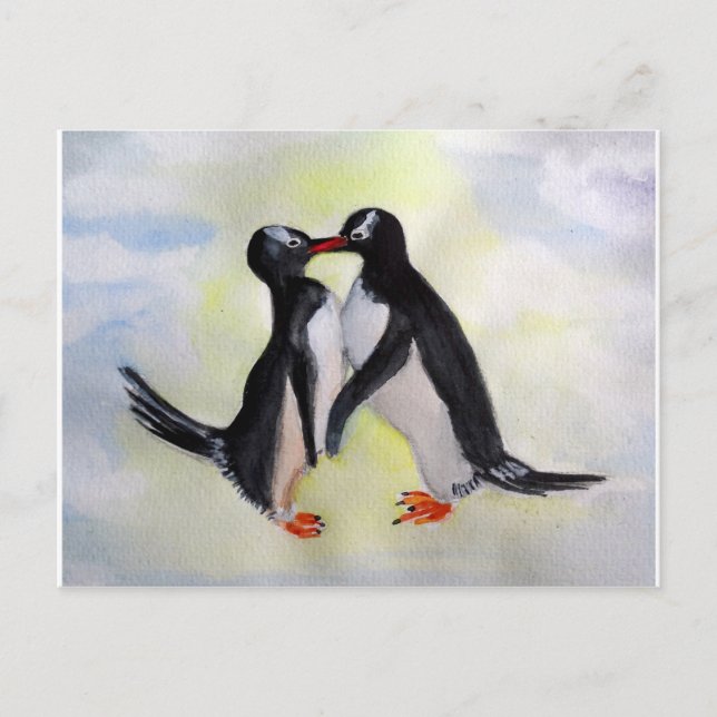 Penguins watercolor Postcard (Front)