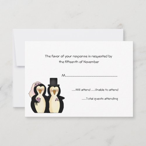 Penguins Wedding Response Card