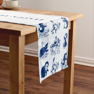 Penguins, Whales and Dolphin Short Table Runner