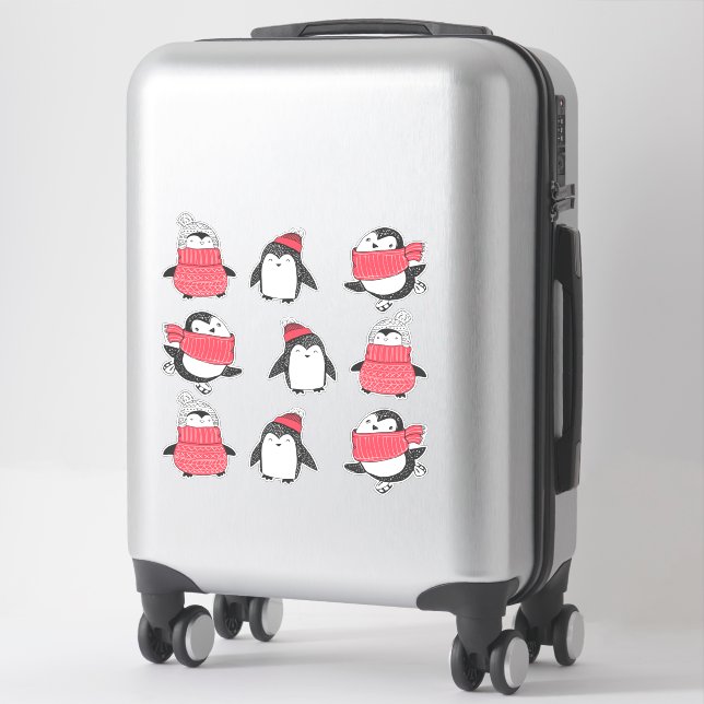 Penguins Winter Cute Snow Birds Sticker (Suitcase)