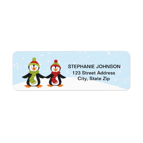 Penguins Winter Wonderland Address Labels