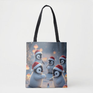 Penguins’ Winter Wonderland  Tote Bag