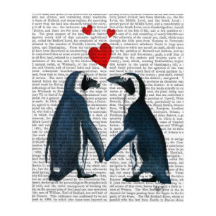 Penguins With Love Hearts Acrylic Print